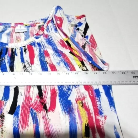 jacklin smith top wearable art short sleeve multicolor abstract print large - Picture 10 of 10